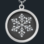 Crystal Snowflake Necklace<br><div class="desc">Sparkling crystals and shimmering beads decorate the photo illustration on this necklace. It makes a beautiful memento for any girl in the wedding party.</div>