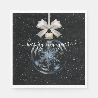 Crystal Snowflake New Year’s Napkin