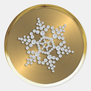 Crystal Snowflake on Gold Seal