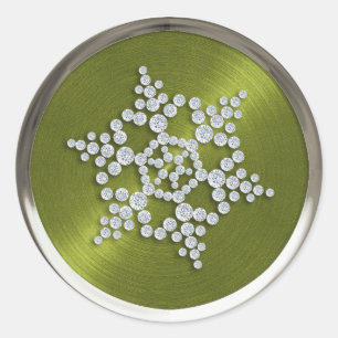 Crystal Snowflake on Green Seal