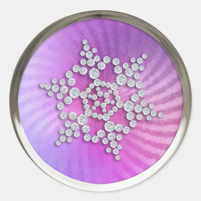 Crystal Snowflake on Pink Purple Seal (Front)