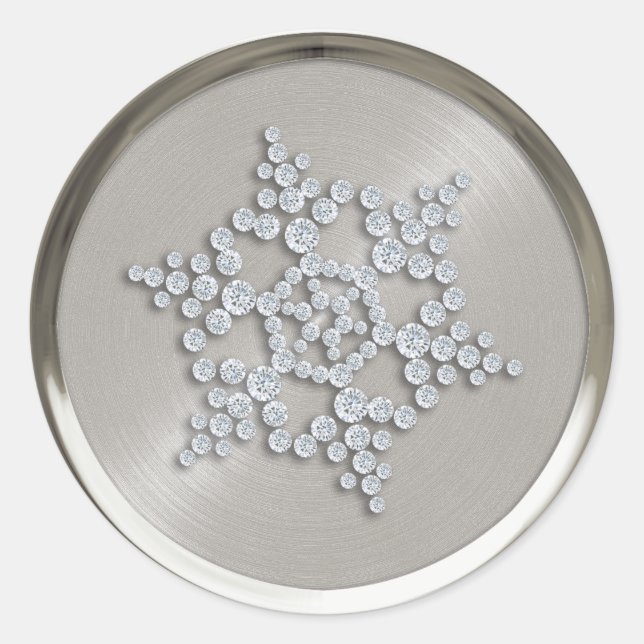 Crystal Snowflake on Silver Seal (Front)