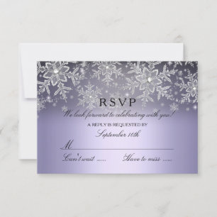 Crystal Snowflake Purple Winter RSVP