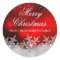 Crystal Snowflake Red Christmas Sticker