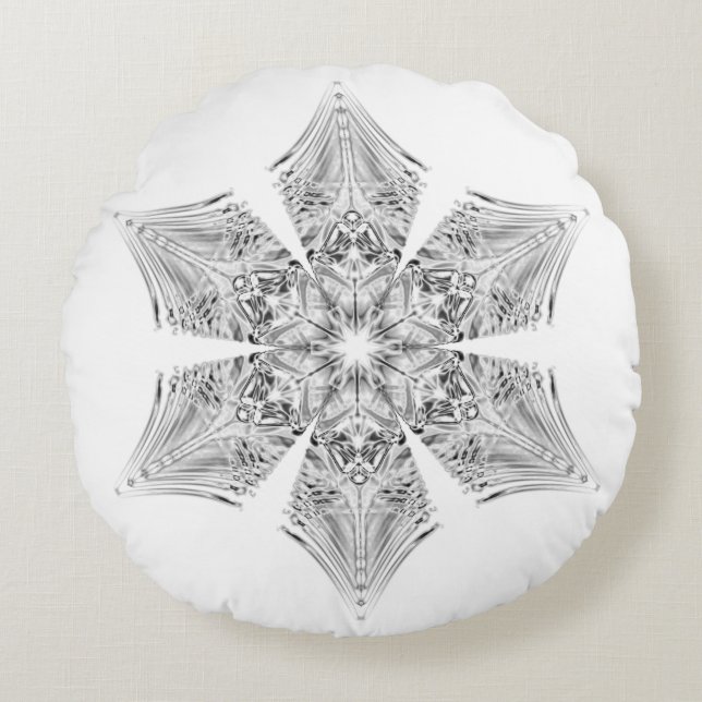 Crystal Snowflake Round Cushion (Front)