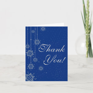 Crystal snowflakes blue wedding Thank You