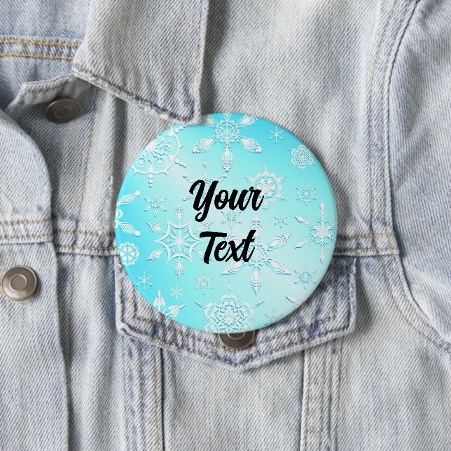Crystal Snowflakes Pattern 10 Cm Round Badge (In Situ)