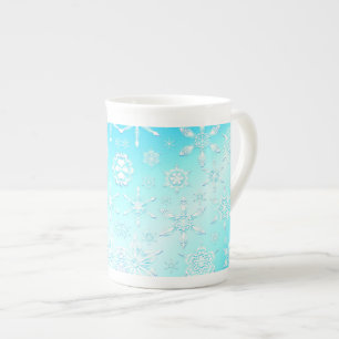 Crystal Snowflakes Pattern Bone China Mug