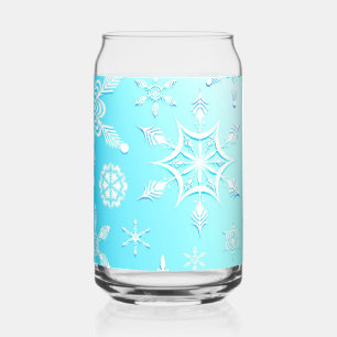 Crystal Snowflakes Pattern Can Glass