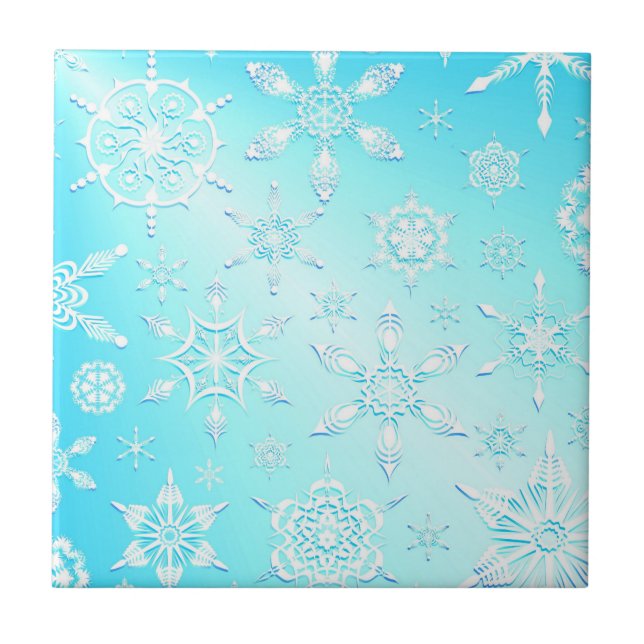 Crystal Snowflakes Pattern Ceramic Tile (Front)