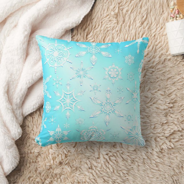 Crystal Snowflakes Pattern Cushion (Blanket)