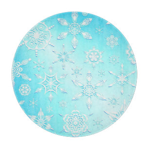 Crystal Snowflakes Pattern Cutting Board