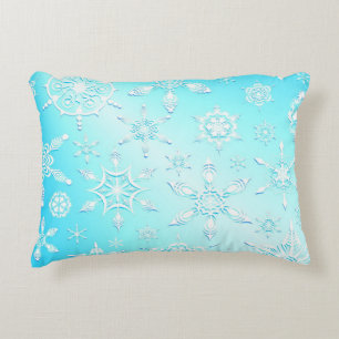 Crystal Snowflakes Pattern Decorative Cushion