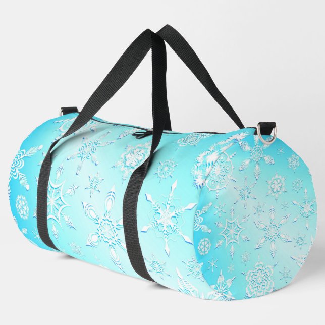 Crystal Snowflakes Pattern Duffle Bag (Left Corner)
