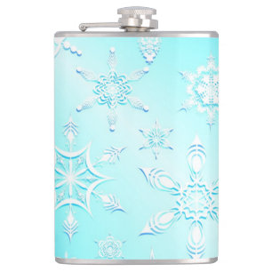 Crystal Snowflakes Pattern Hip Flask
