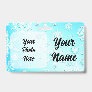 Crystal Snowflakes Pattern ID Badge