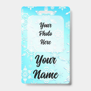 Crystal Snowflakes Pattern ID Badge