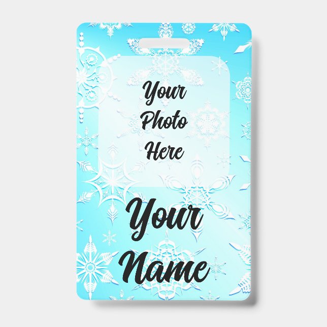 Crystal Snowflakes Pattern ID Badge (Front)