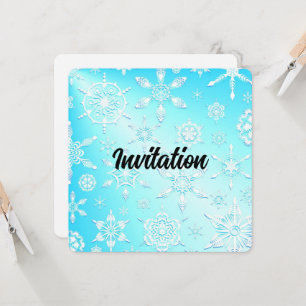 Crystal Snowflakes Pattern Invitation