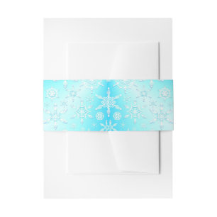 Crystal Snowflakes Pattern Invitation Belly Band