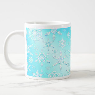 Crystal Snowflakes Pattern Large Coffee Mug