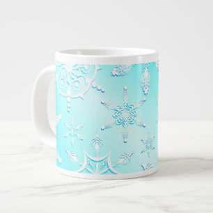 Crystal Snowflakes Pattern Large Coffee Mug