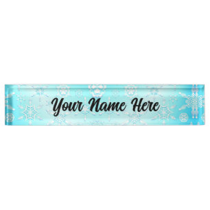 Crystal Snowflakes Pattern Nameplate