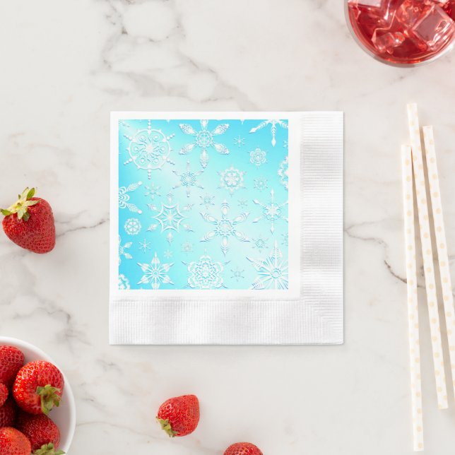 Crystal Snowflakes Pattern Napkin (Insitu)