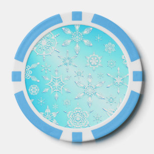 Crystal Snowflakes Pattern Poker Chips