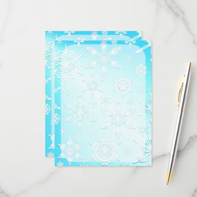 Crystal Snowflakes Pattern RSVP Card (Front/Back In Situ)
