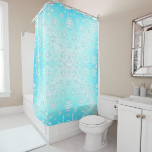 Crystal Snowflakes Pattern Shower Curtain