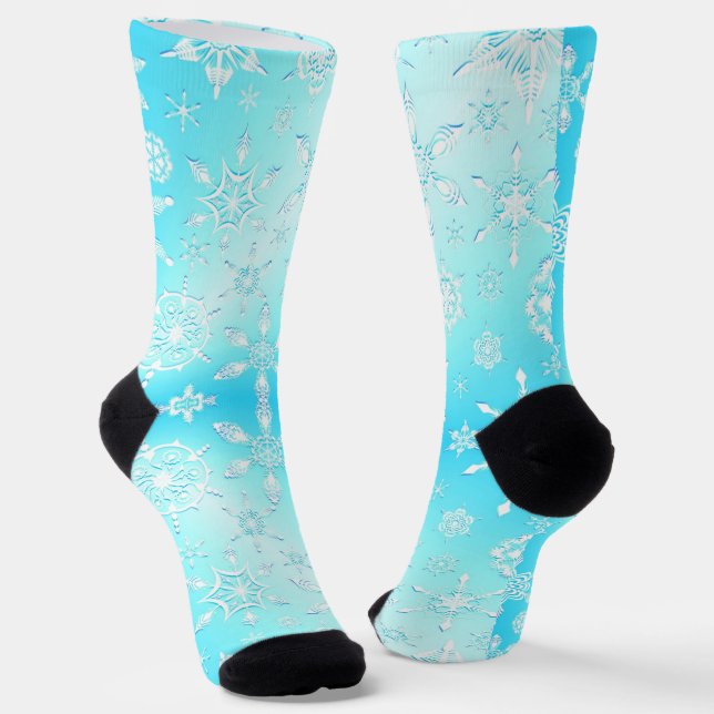 Crystal Snowflakes Pattern Socks (Angled)