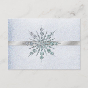 Crystal Snowflakes Winter Wedding RSVP Card