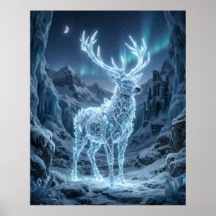 Crystal Stag Glacial Valley Art Poster