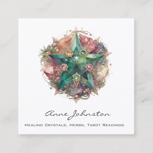 Crystal Star Square Business Card (Front)