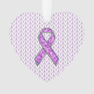 Crystal Style Pink Ribbon Awareness Knit Ornament