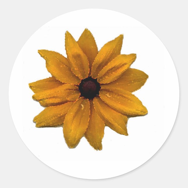 crystal Sunflower Classic Round Sticker (Front)