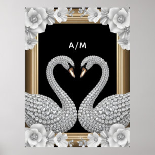 Crystal Swan Couple Symbol Of Eternal Love Poster
