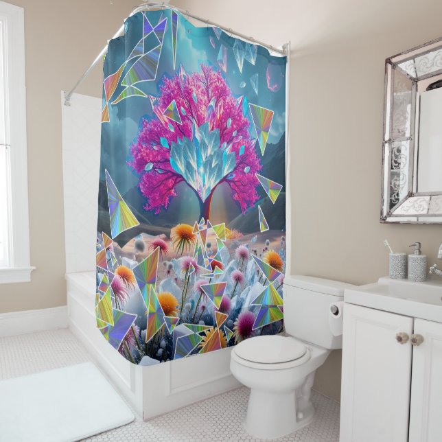 Crystal Tree of Light Shower Curtain (In Situ)