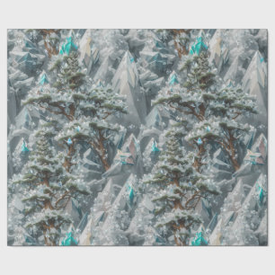 Crystal Trees and Mountains Wrapping Paper