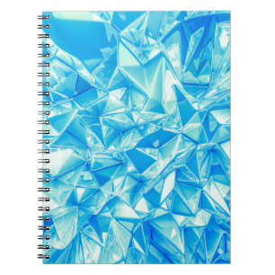 Crystal triangle, 3D rendered background. Notebook