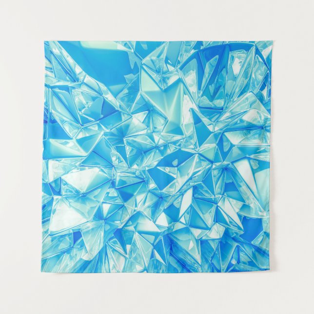 Crystal triangle, 3D rendered background. Tapestry (Front)