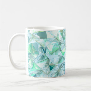 Crystal triangle background. coffee mug