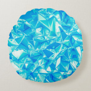 Crystal triangle background. round cushion