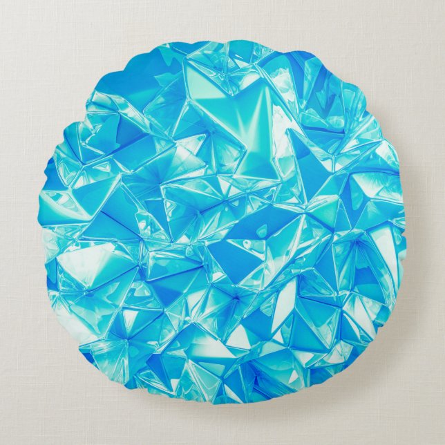 Crystal triangle background. round cushion (Front)