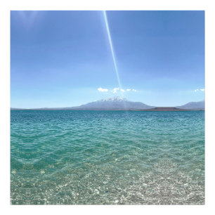 Crystal Water View Blue Sky Beach Vibe Peaceful Photo Print