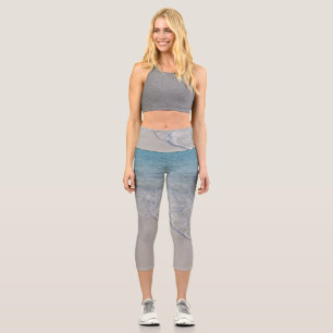 Crystal Wave Kiss #1 #ocean #wall #decor #art Capri Leggings
