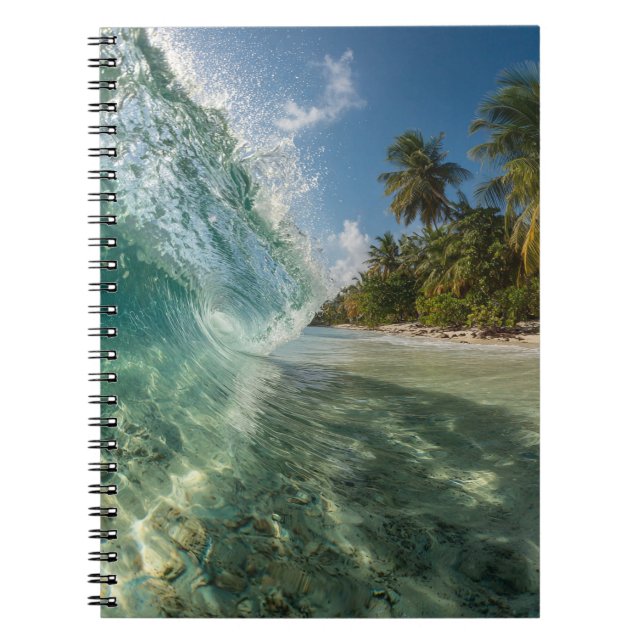 Crystal Wave Tropical Paradise Beach Photo Notebook (Front)