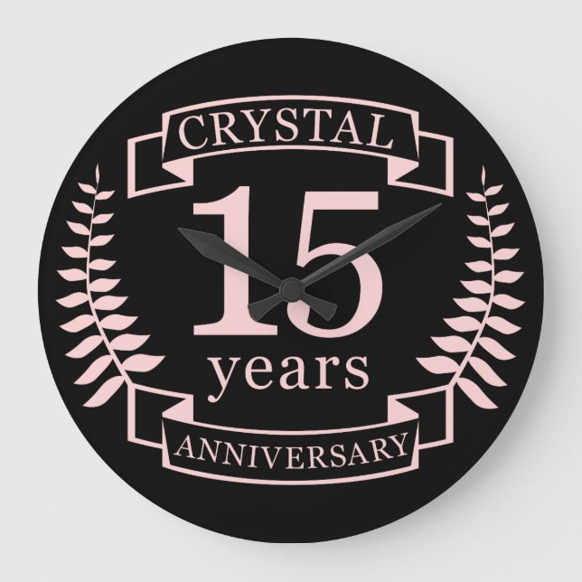 Crystal wedding anniversary 15 years large clock (Front)