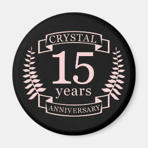 Crystal wedding anniversary 15 years magnet